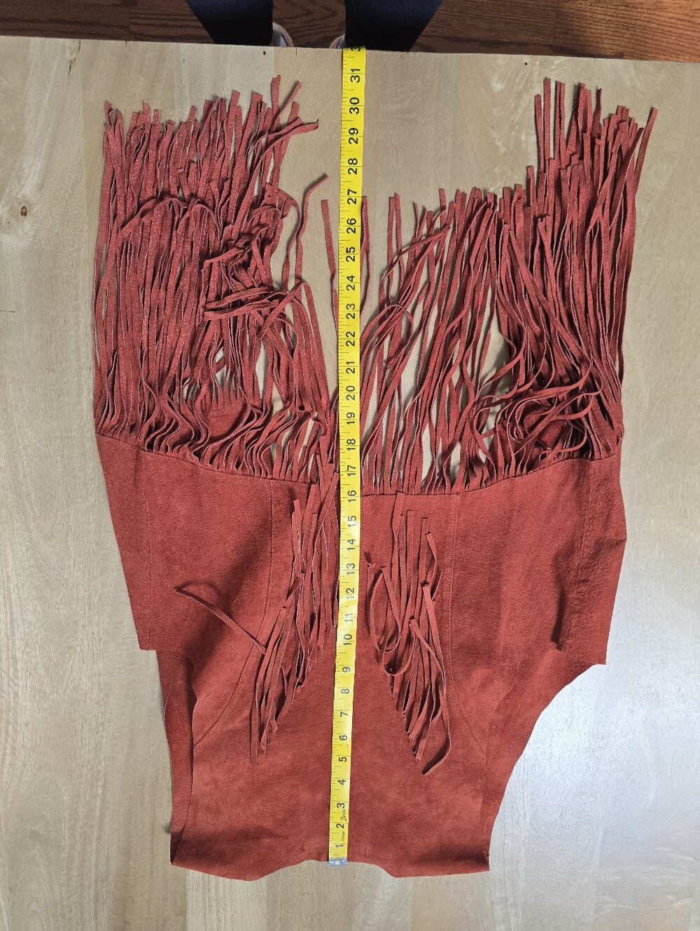 Forever 21 Genuine Suede Fringe Vest - Burnt Orange Western Boho - Size L - Picture 6 of 12